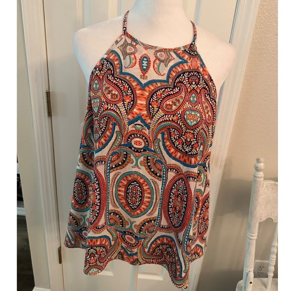 Show Me Your Mumu Colorful Paisley High Neck Tank Size M
